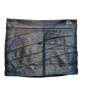 EXPRESS silver metallic bandage mini skirt. Zipper on side. 
Size 4